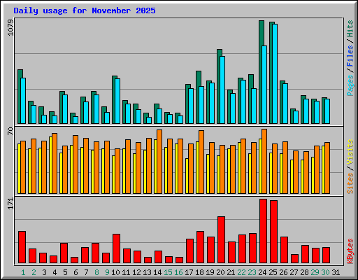 Daily usage for November 2025