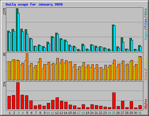 Daily usage for January 2026