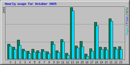 Hourly usage for October 2025