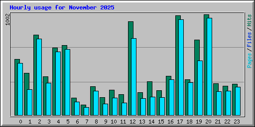 Hourly usage for November 2025